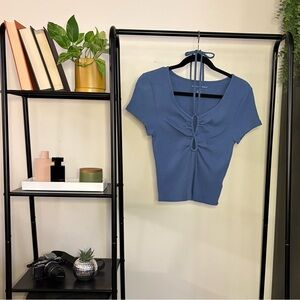 American Eagle Keyhole Tie-Front Tee